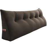 Large Bolster Triangular Backrest Reading Pillow Velvet —Coffee